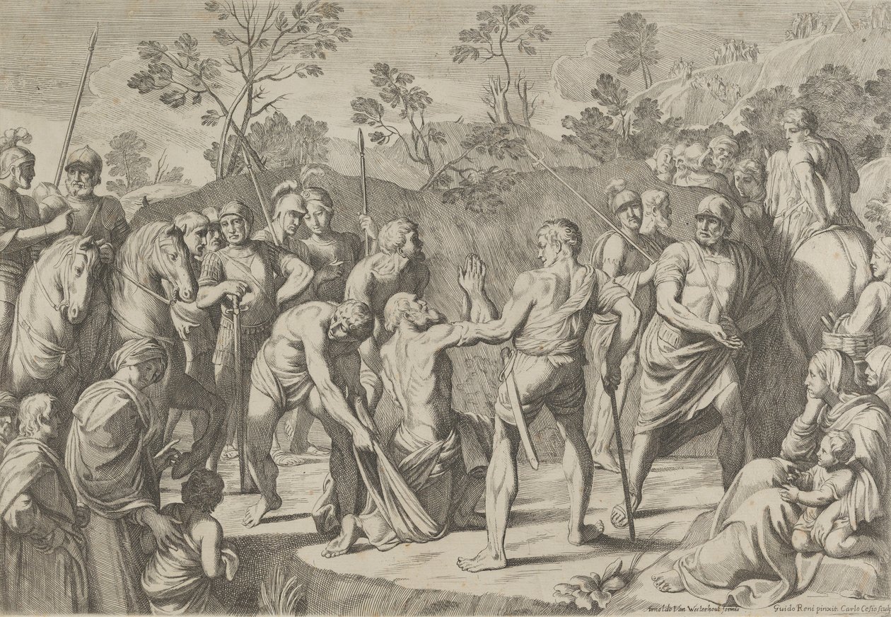 Saint Andrew Kneeling in Prayer as He is Led to the Cross, after Reni by Carlo Cesi