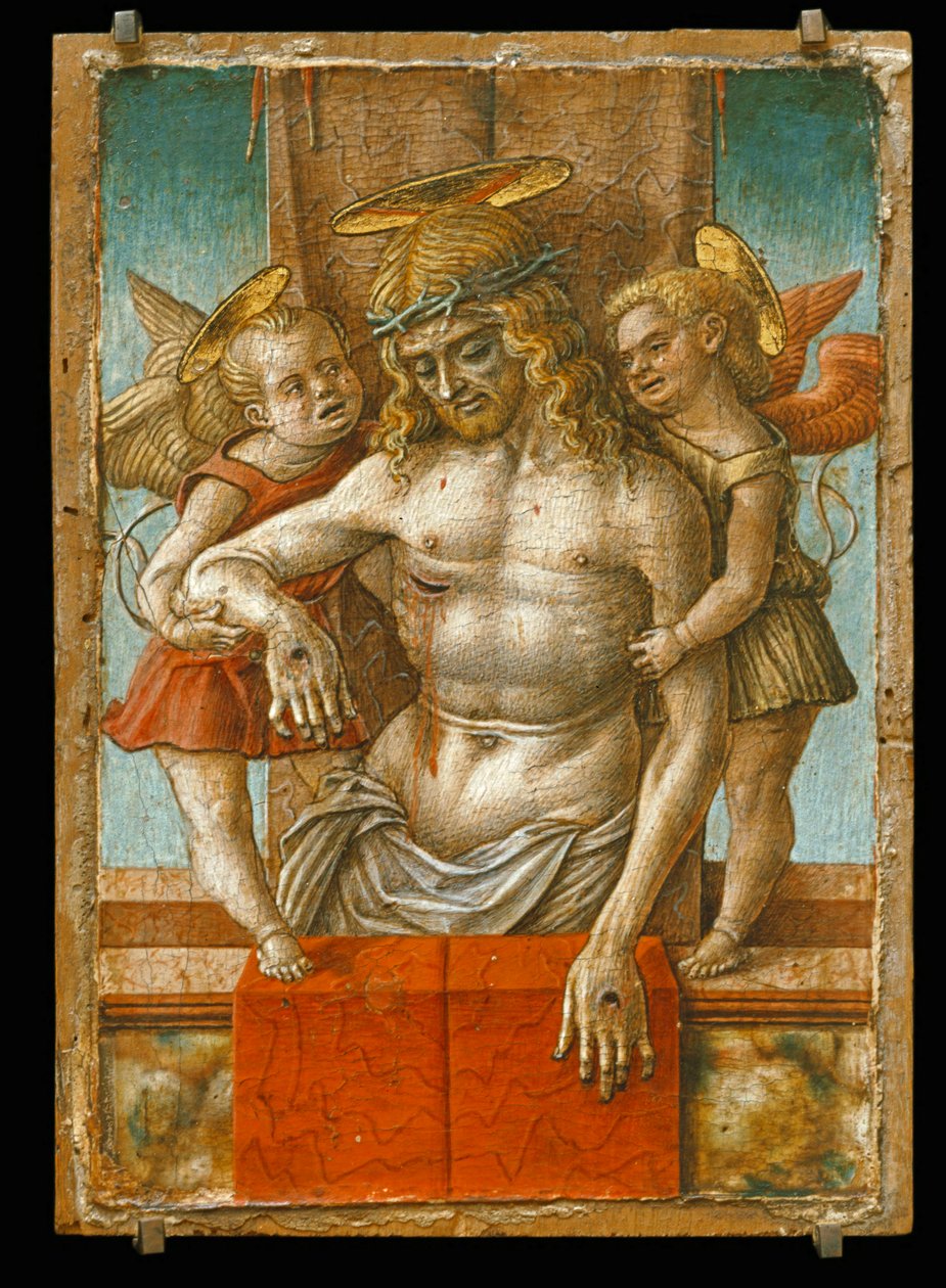 The Dead Christ Supported by Two Angels by Carlo Crivelli