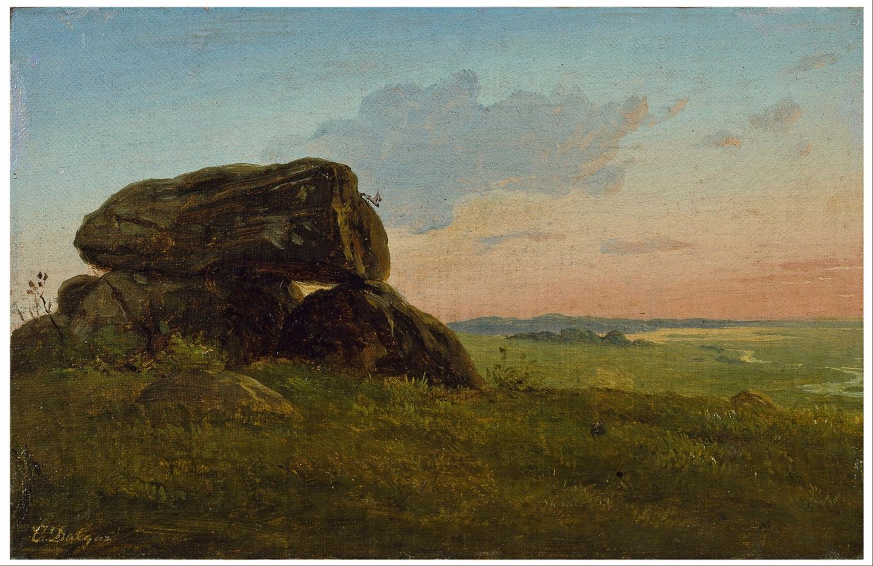 Evening Landscape with a Dolmen. Study. by Carlo Dalgas
