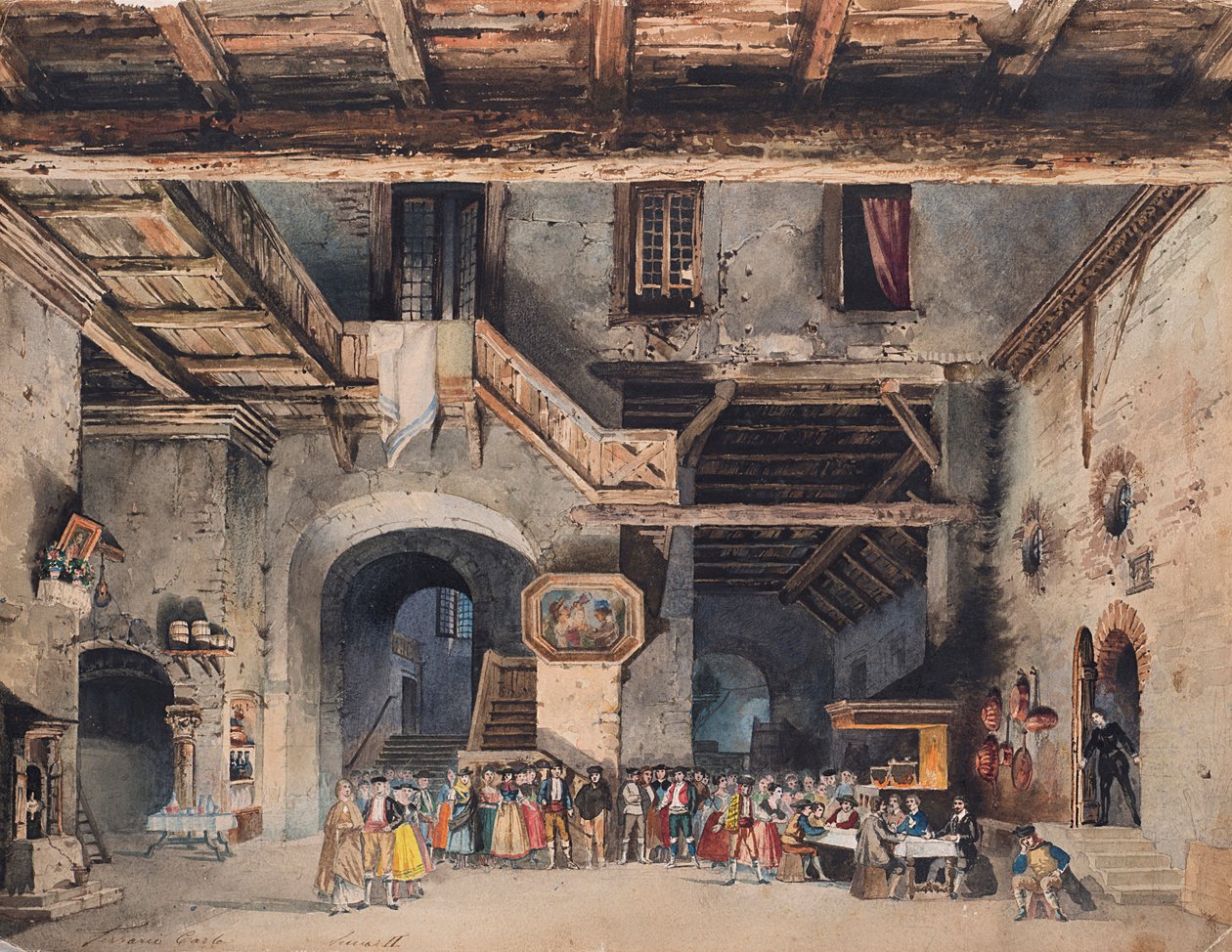 Set design for the Opera La forza del destino by Giuseppe Verdi by Carlo Ferrario