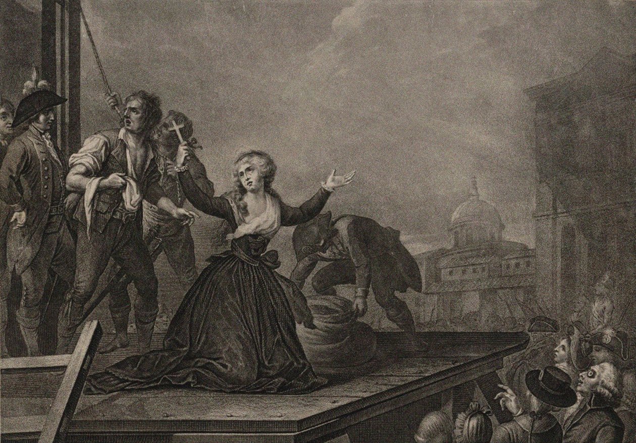 Madame Élisabeth de France, sister of the King, before the guillotine on 10th May 1794 by Carlo Lasinio