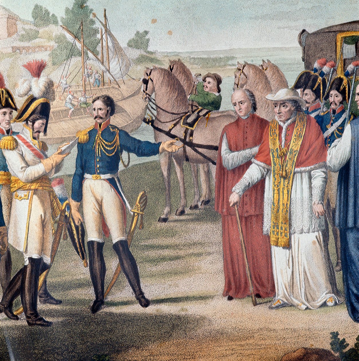 Pope Pius VII was arrested on his return to Italy by the Austro-Neapolitan army near Parma on March 25, 1814 by Carlo Lasinio
