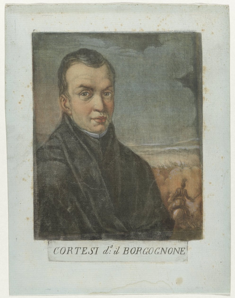 Portrait of Painter Jacques Courtois (Self-Portraits of Artists in the Uffizi Gallery in Florence series) by Carlo Lasinio