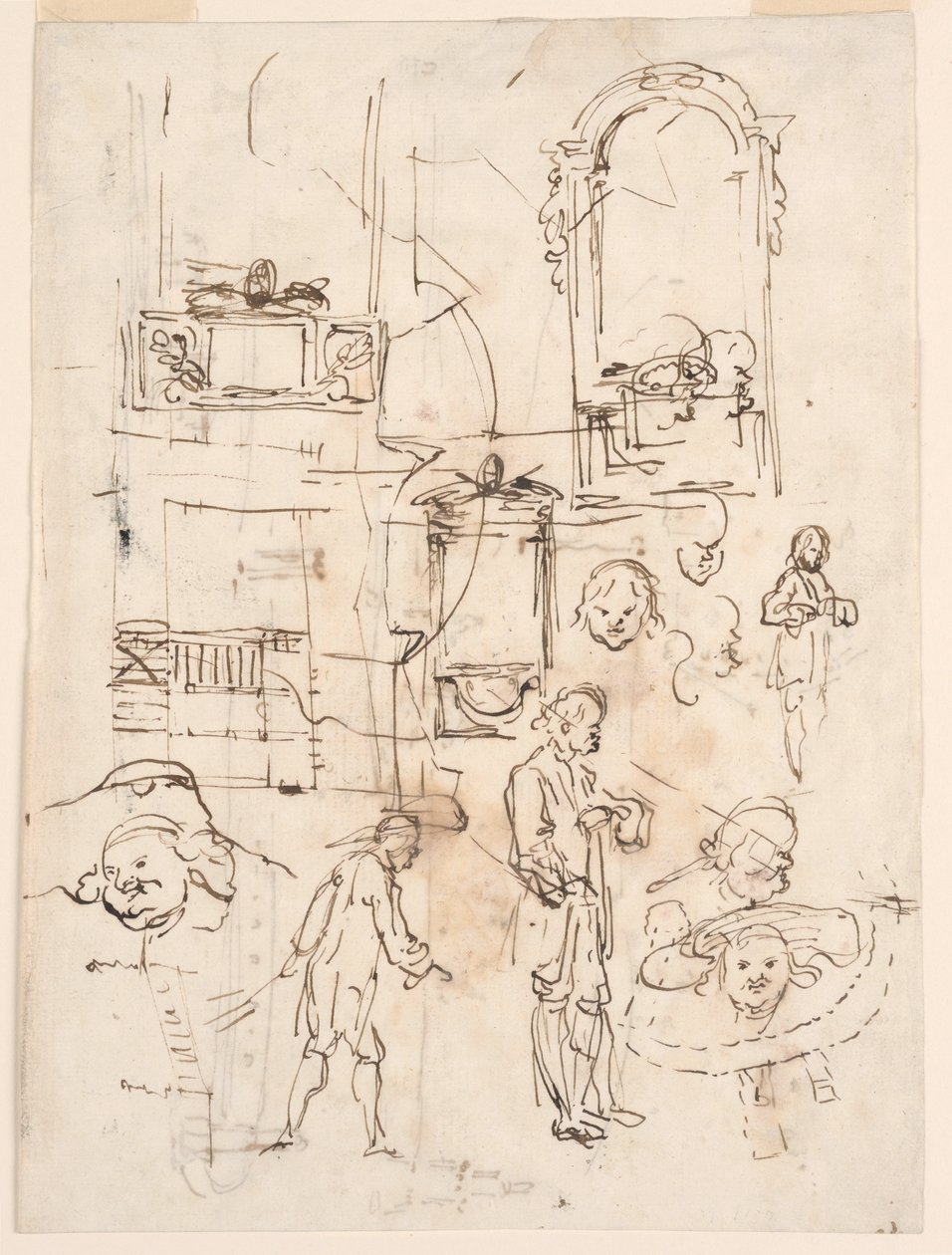 Architectural and Figural Sketches, ca. 1760 by Carlo Marchionni