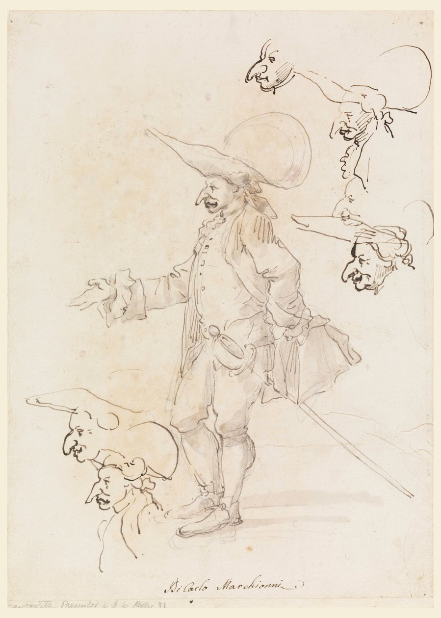 Caricatures, ca. 1725–75 by Carlo Marchionni