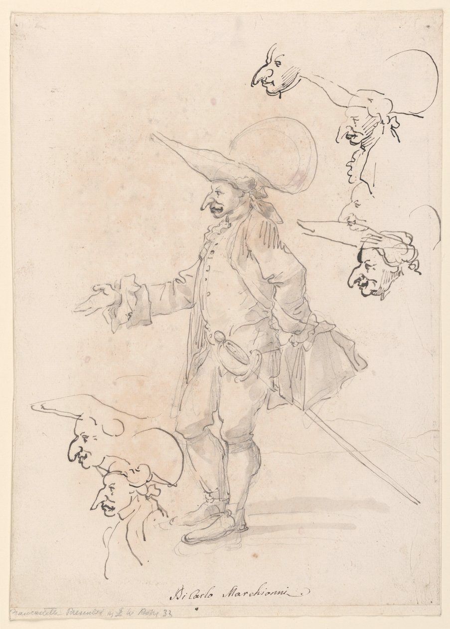Caricatures, ca. 1725–75 by Carlo Marchionni