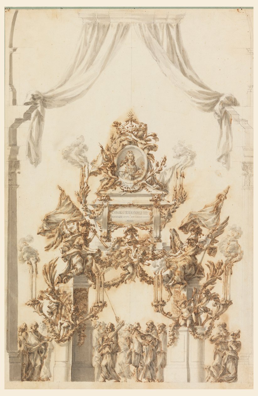 Design for a Catafalque for Charles Emanuel III of Sardinia, 1773 by Carlo Marchionni