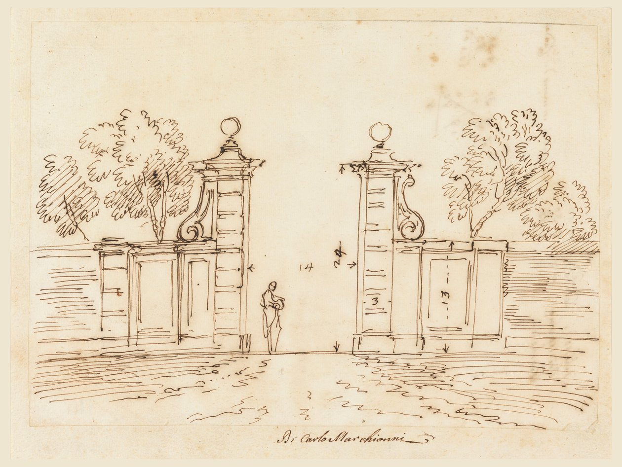 Design for a Gate of a Villa, 1750-55 by Carlo Marchionni