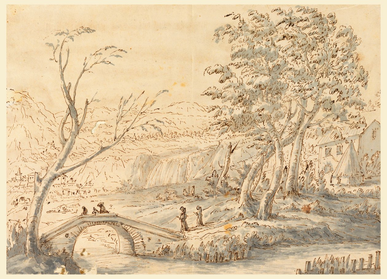 Landscape with Bridge, 1770–1786 by Carlo Marchionni