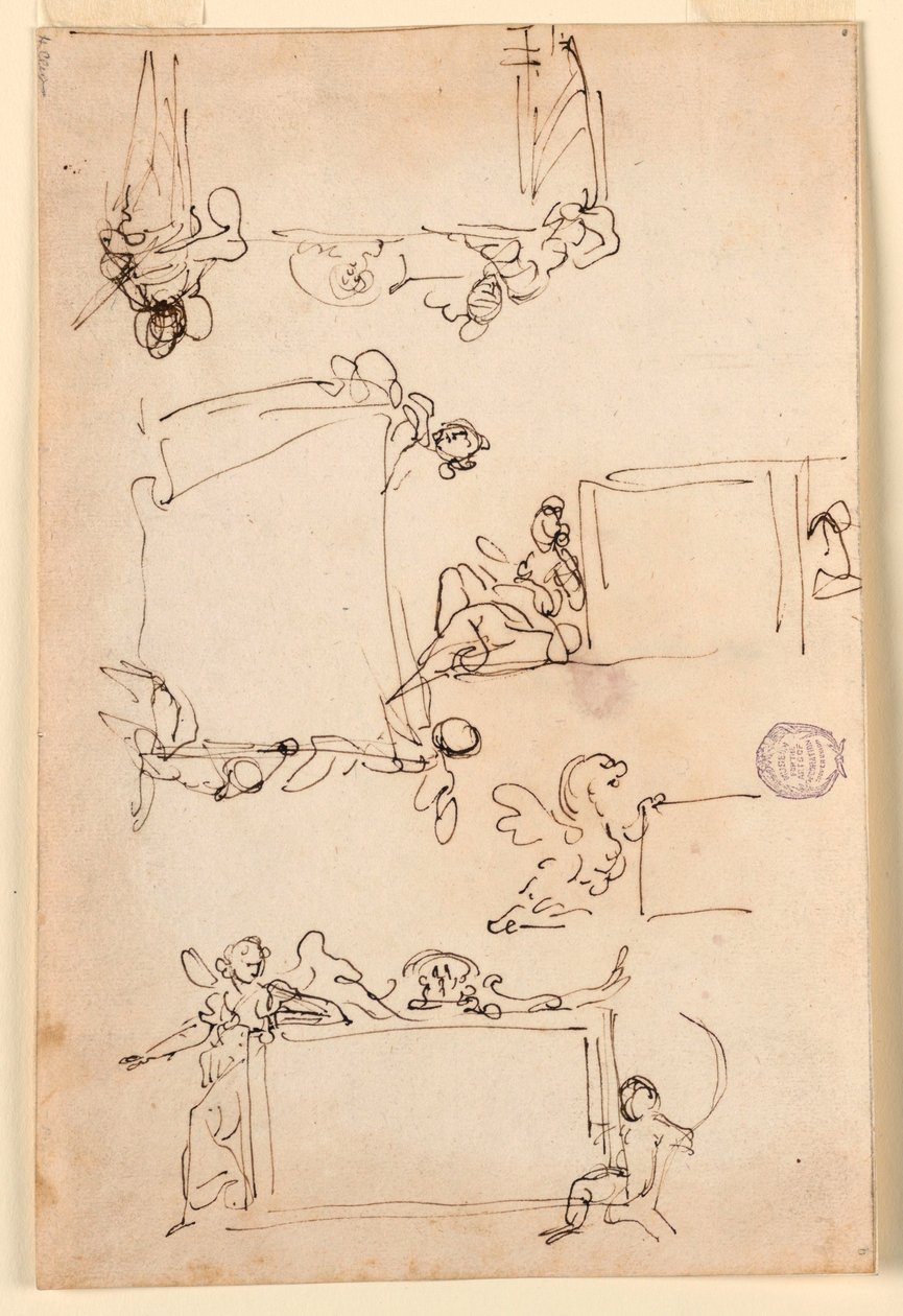Sketches for a Tablet, ca. 1750 by Carlo Marchionni