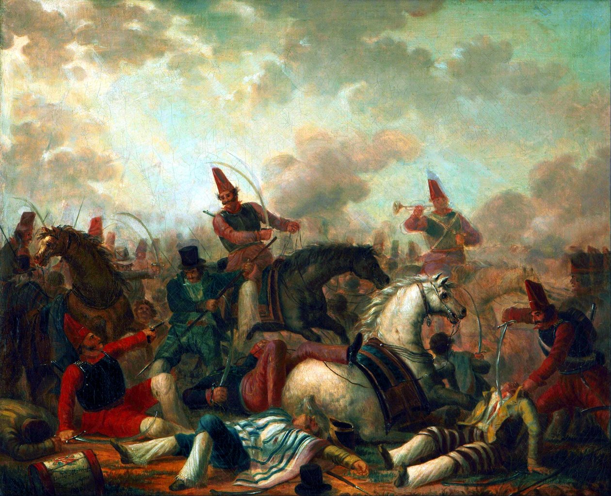 Cavalry Combat in the Time of Rosas by Carlos Morel