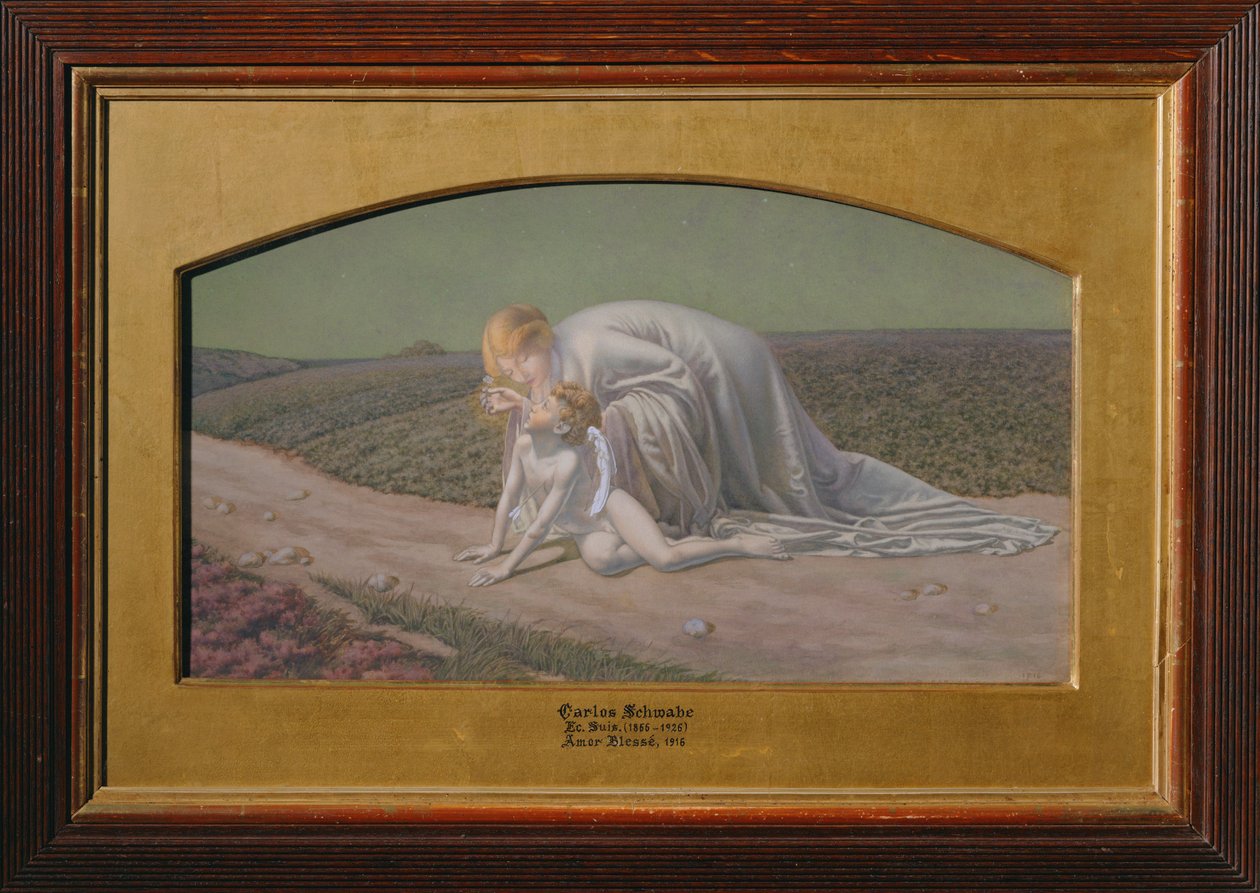 Hope raises wounded love by Carlos Schwabe