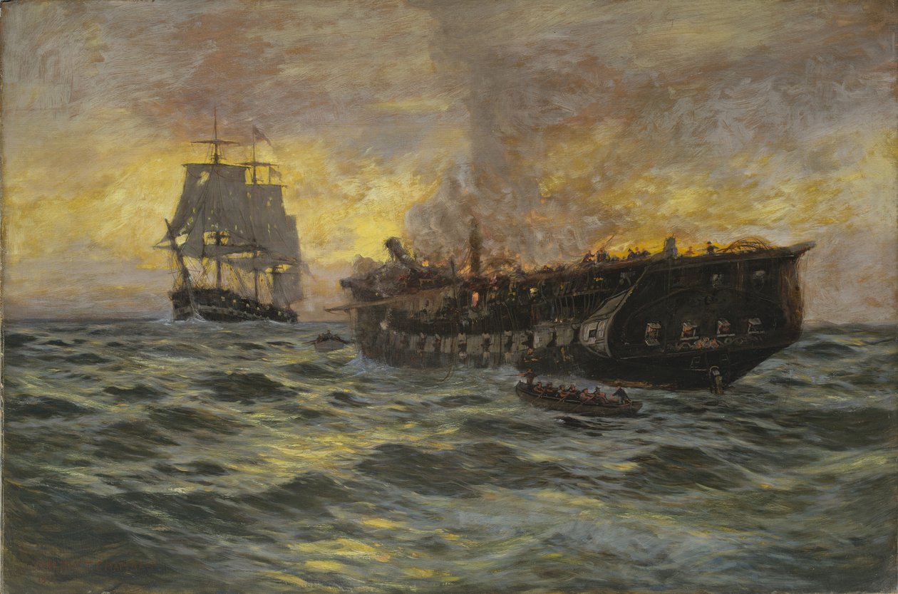 Engagement Between the U.S. Frigate Constitution and H.M.S. Java, 1897 by Carlton Theodore Chapman
