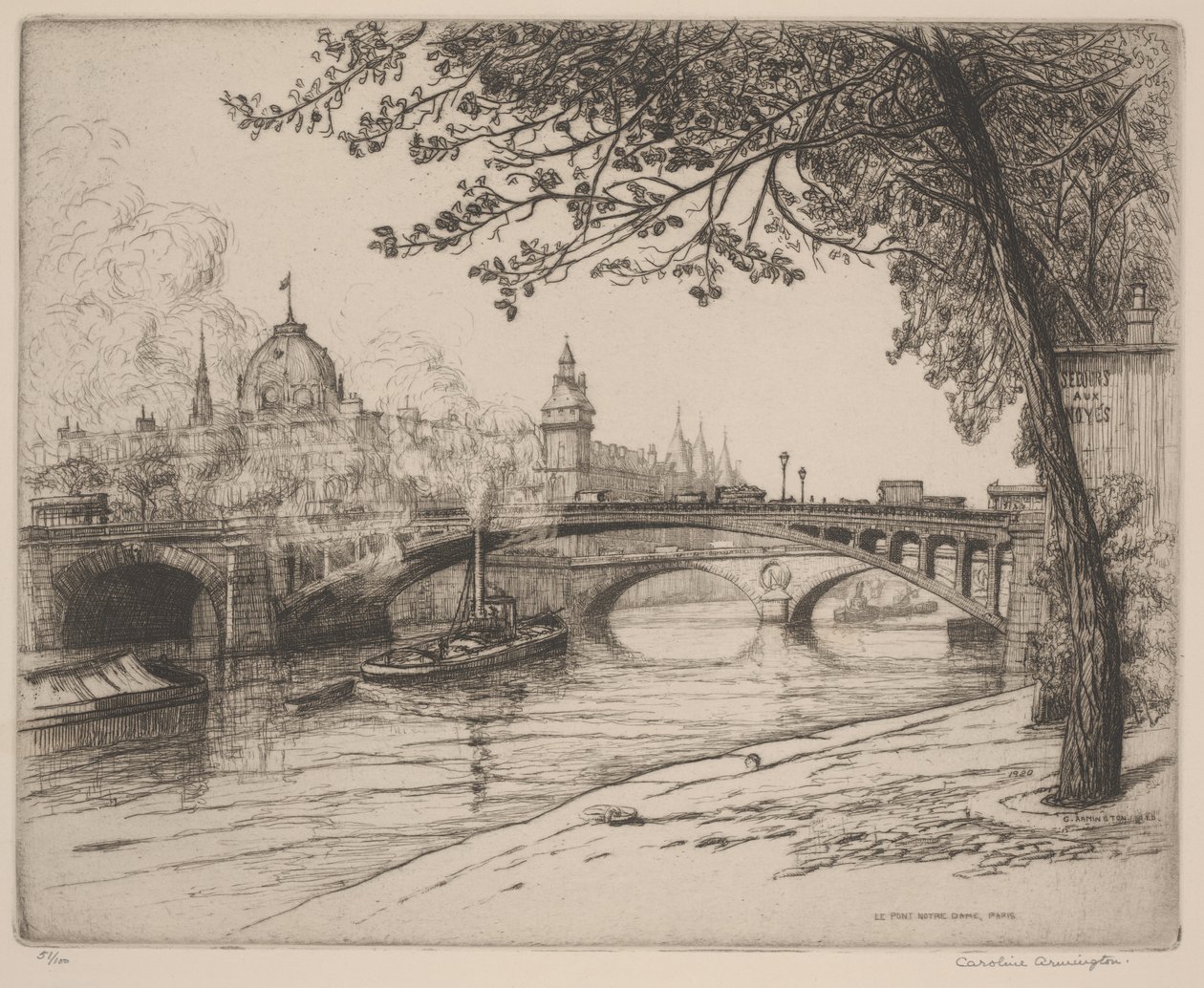 Le Pont Notre Dame, Paris by Caroline Armington