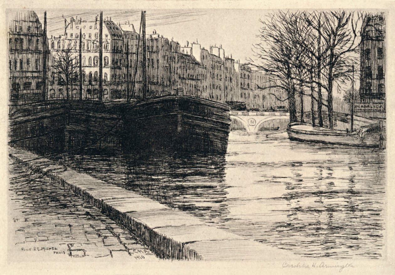 The Pont St. Michel, 1915 by Caroline Helena Armington