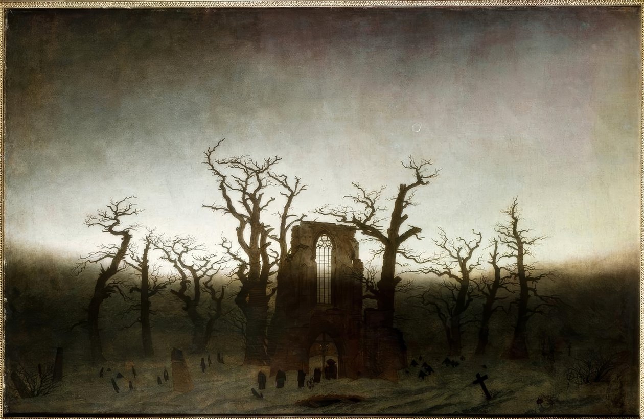 Abbey in the Oakwood by Caspar David Friedrich
