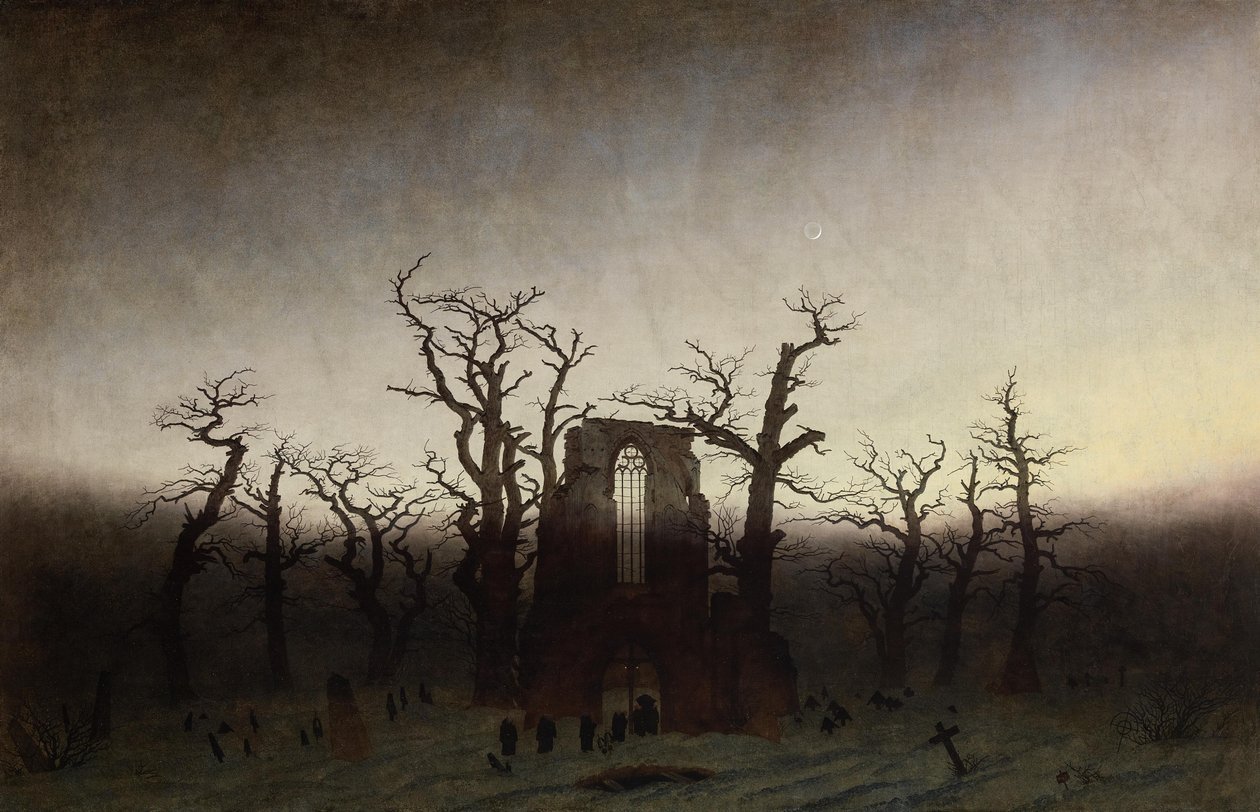 Abbey in the Oakwood by Caspar David Friedrich