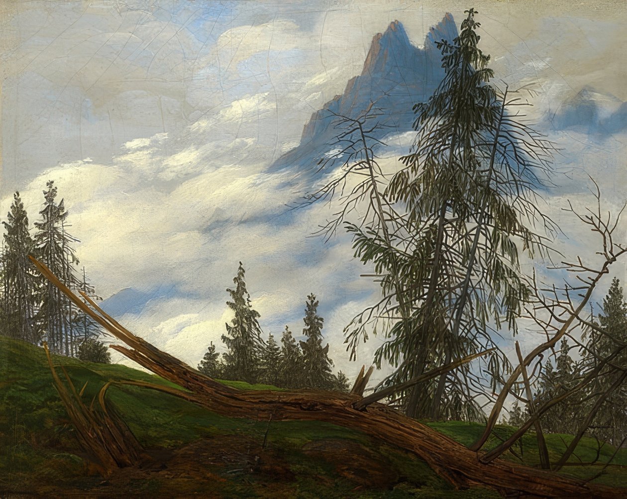 Mountain Peak with Passing Clouds by Caspar David Friedrich