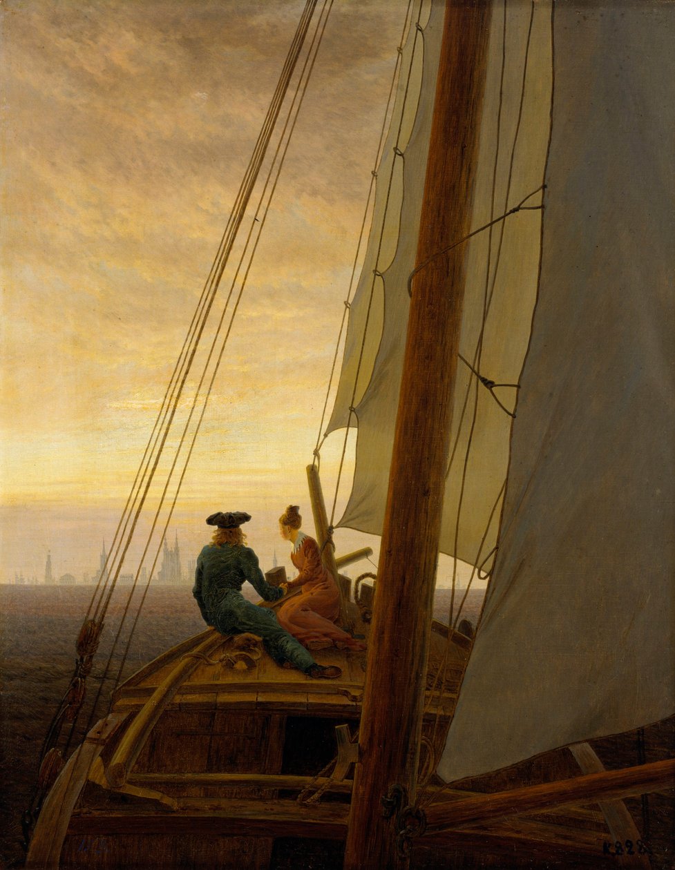 On a Sailing Ship by Caspar David Friedrich