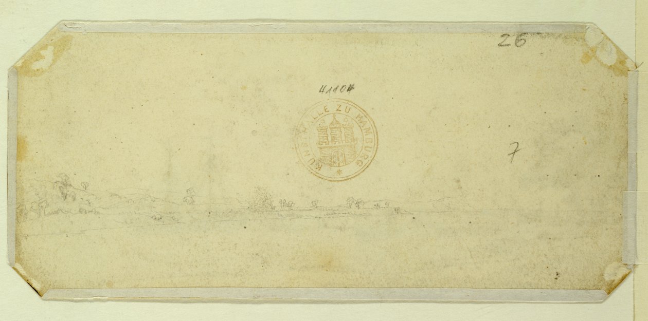 Sketch of a Landscape from the back of a painting by Caspar David Friedrich