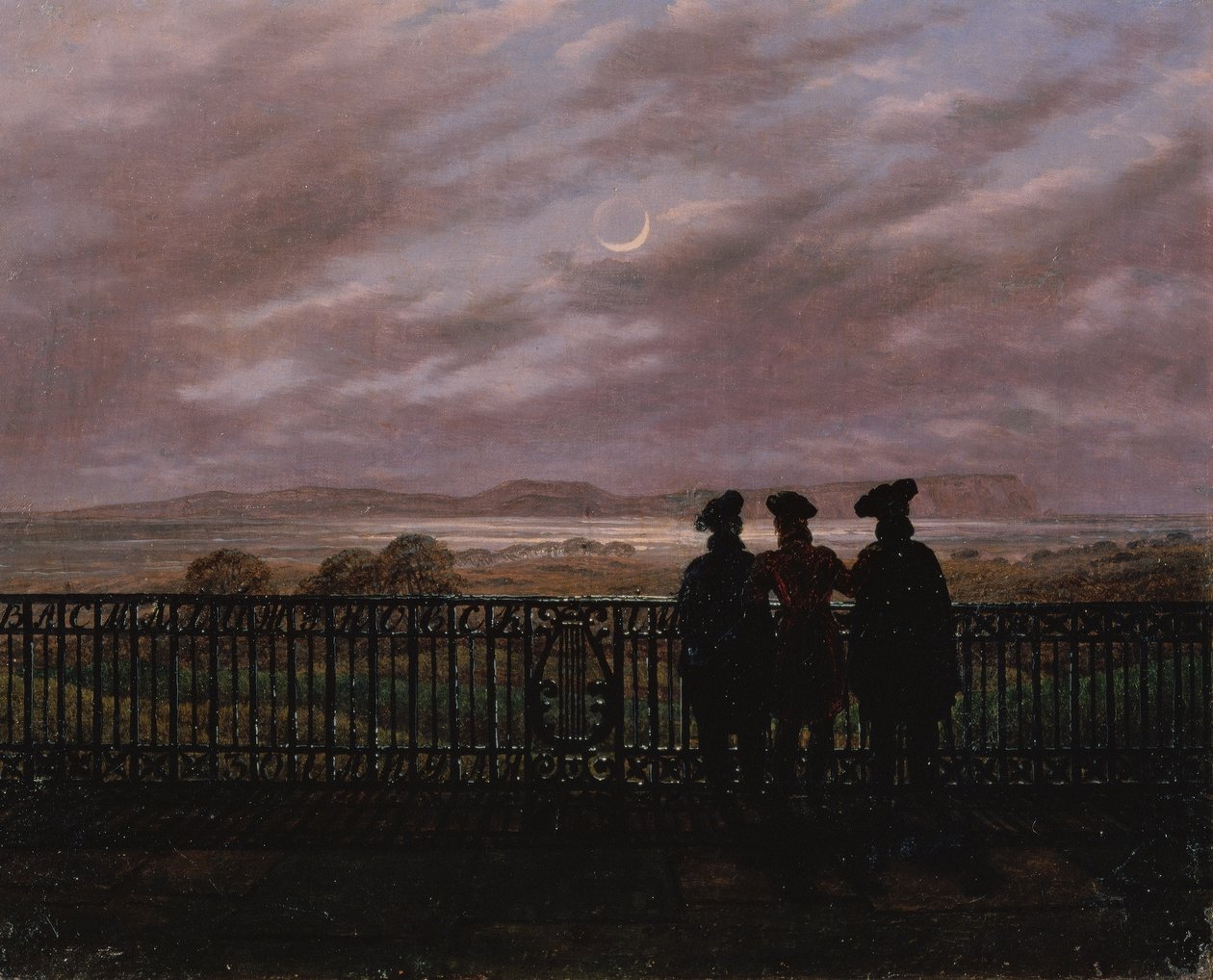 The Poets Vasily Andreyevich Zhukovsky, Sergeyevich Ivan Turgenev and Aleksandr Ivanovich Turgenev by Caspar David Friedrich