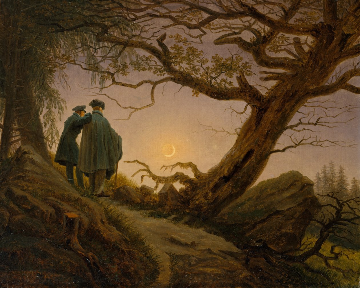 Two Men Contemplating the Moon by Caspar David Friedrich