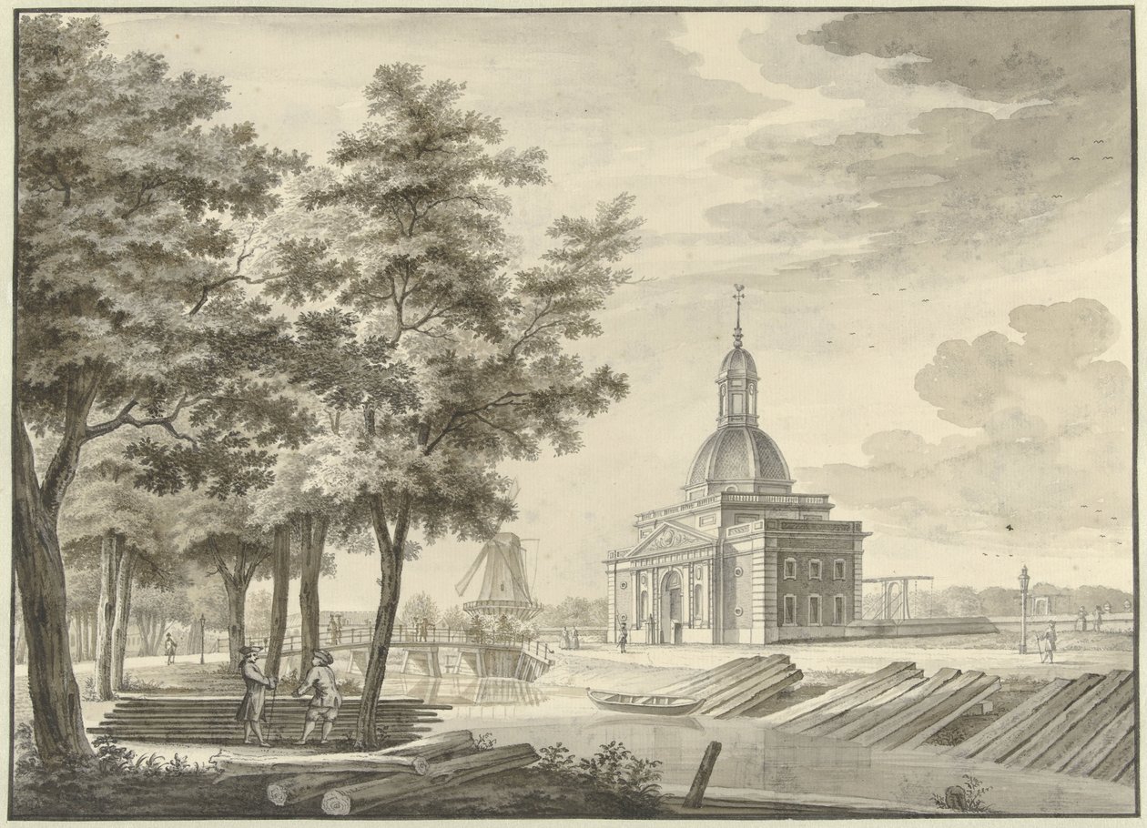 View of the Newly Built Muiderpoort, 1771 by Caspar Jacobsz. Philips