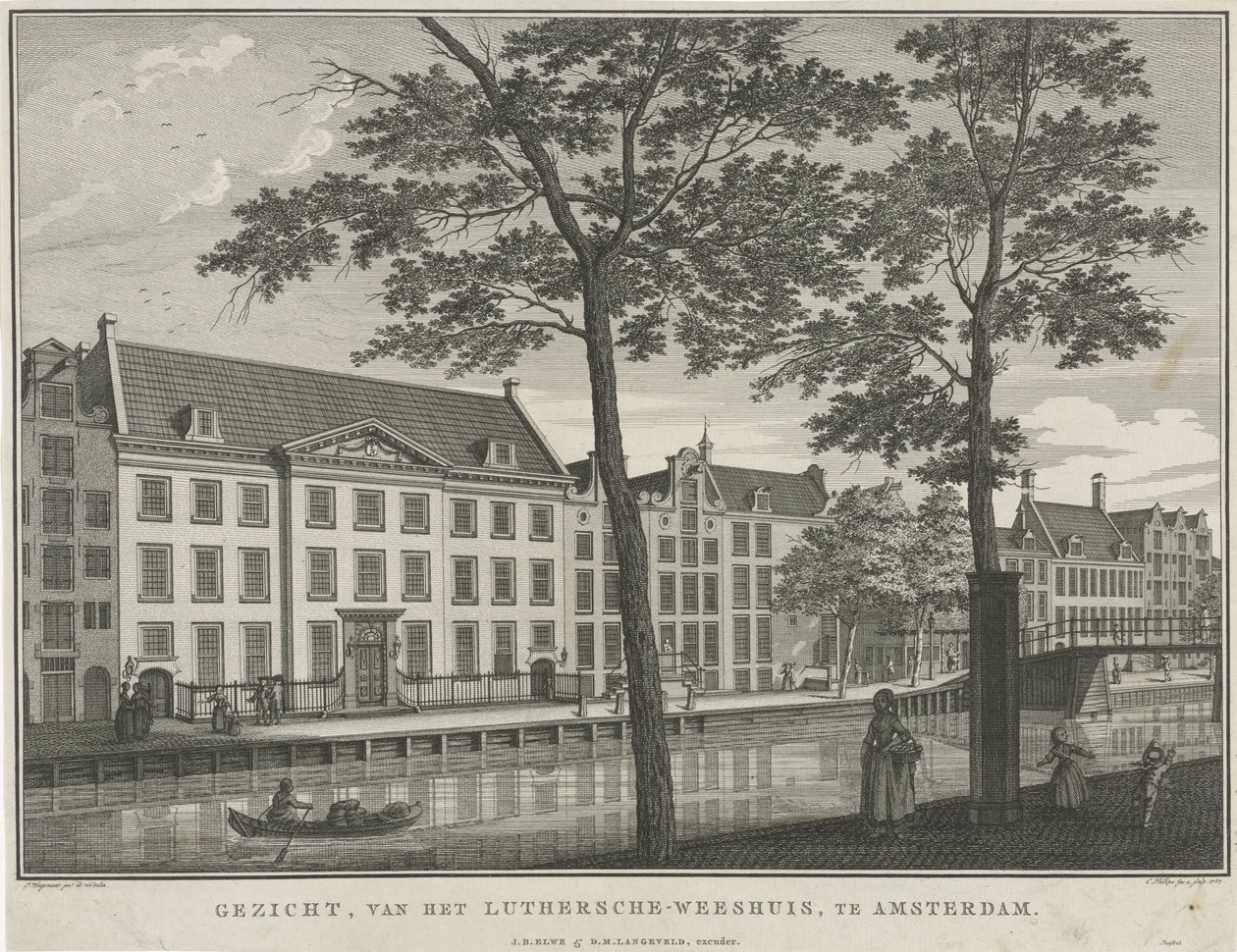 View of the Lutheran Orphanage in Amsterdam by Caspar Jacobsz. Philips