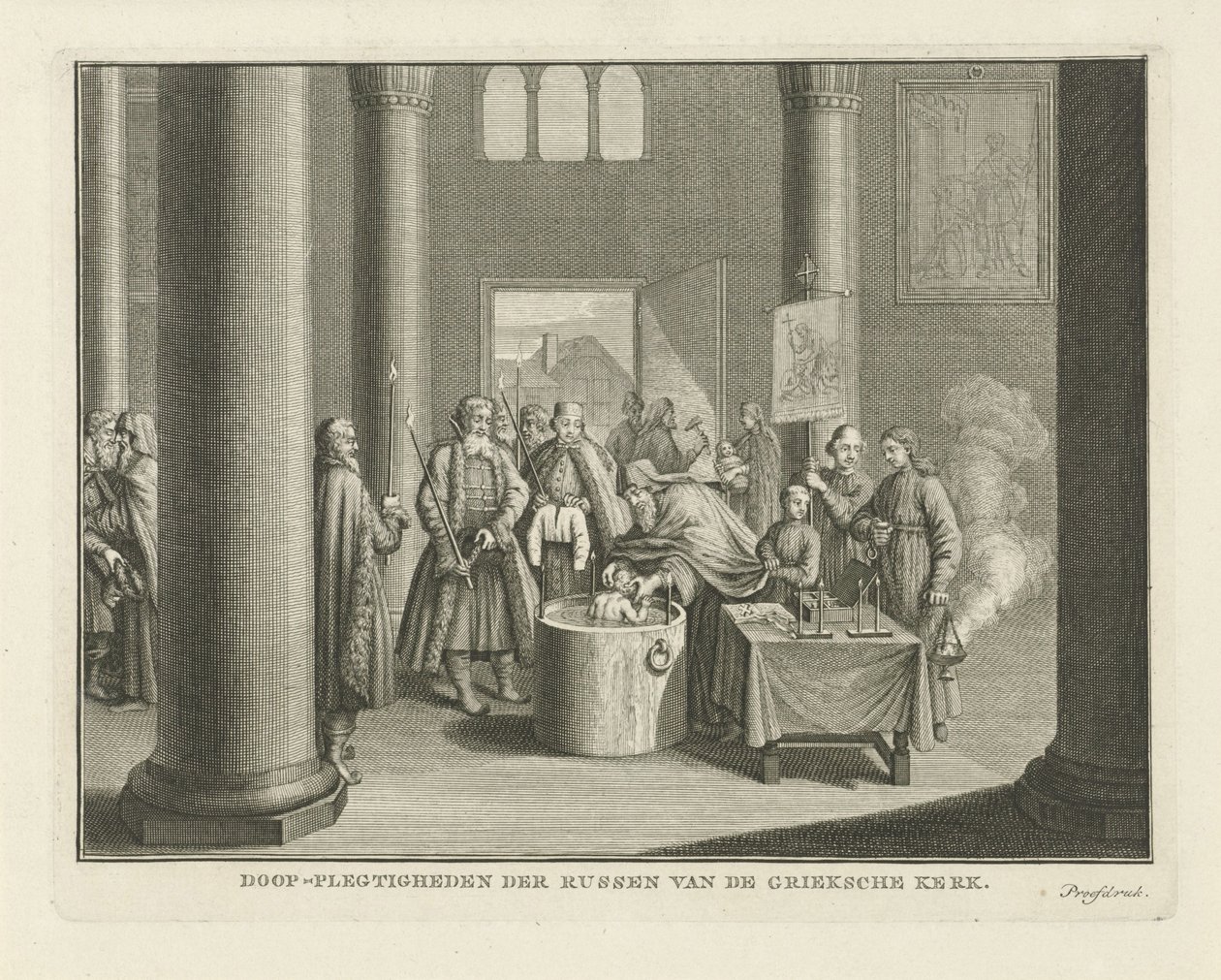 The Baptism in Russia, Mid 18th century by Caspar Jacobsz. Philips