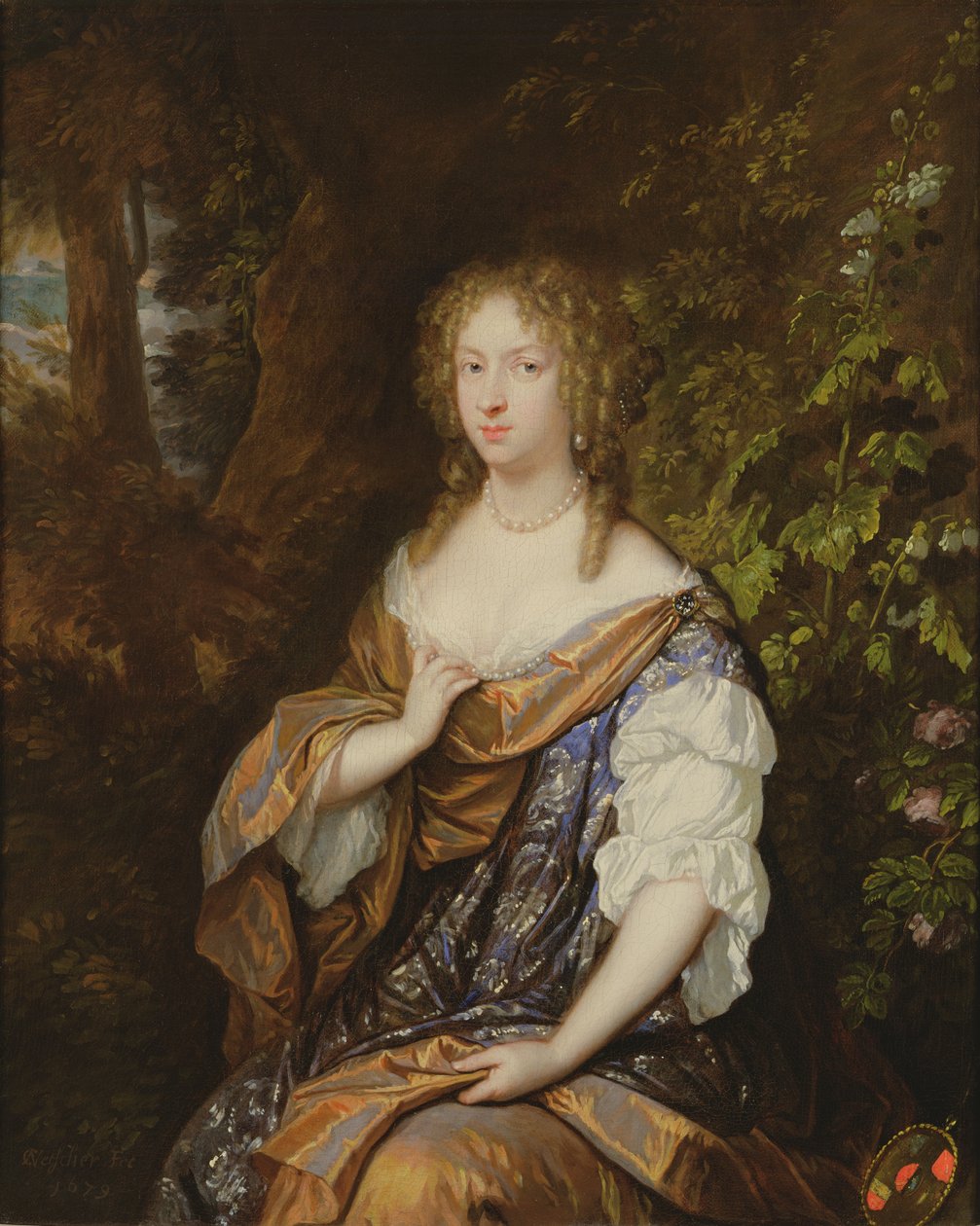 Portrait of Sara Nuyts, Wife of Lambert Witsen by Caspar Netscher