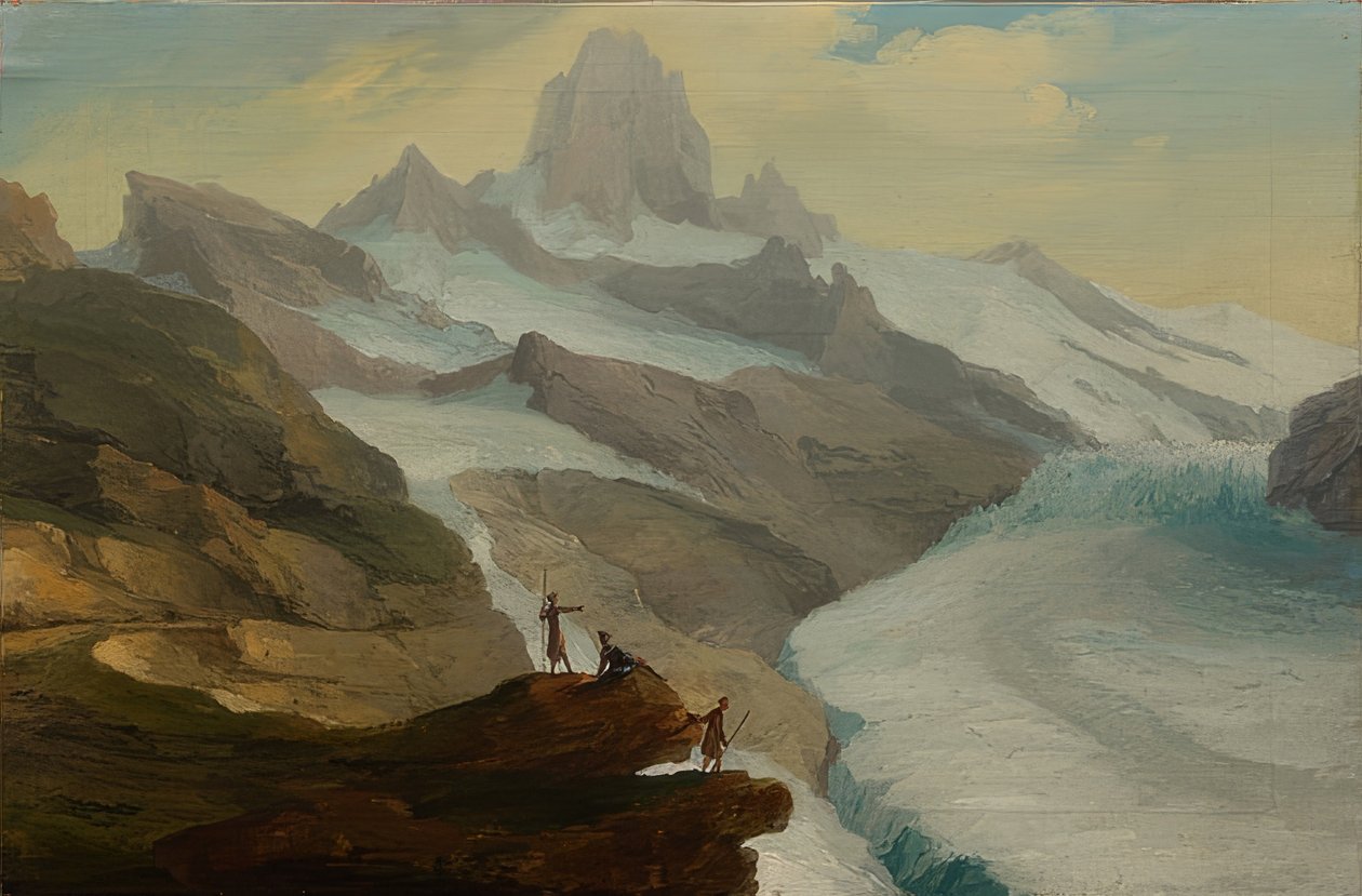View from Bänisegg over the Lower Grindelwald Glacier. 1778 by Caspar Wolf