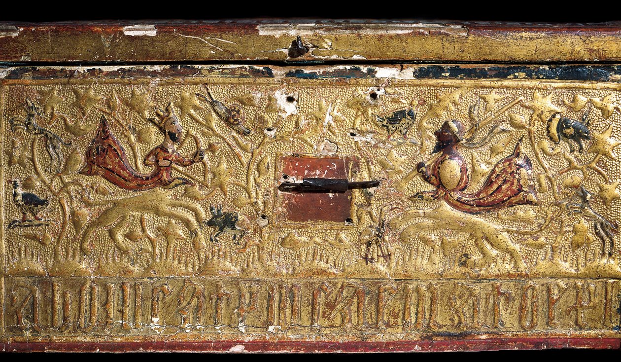 Detail (Gilded Wooden Box Representing a King and a Saracen Chief Fighting Each Other, Catalan School) by Catalan School