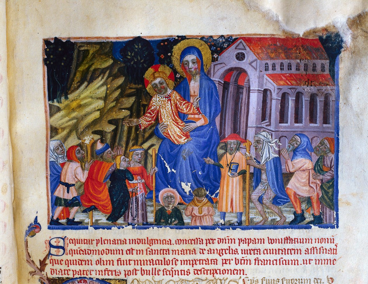 Miniature from the Livre Vermeil de Montserrat by Catalan School
