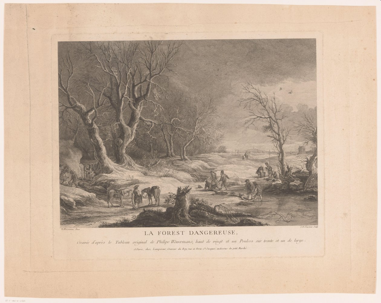 Winter Landscape with Attacked Figures by Cathérine Elise Cousinet