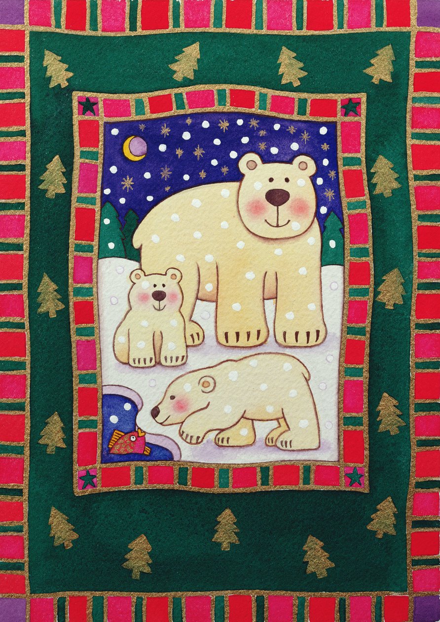 Polar Bear and Cubs by Cathy Baxter