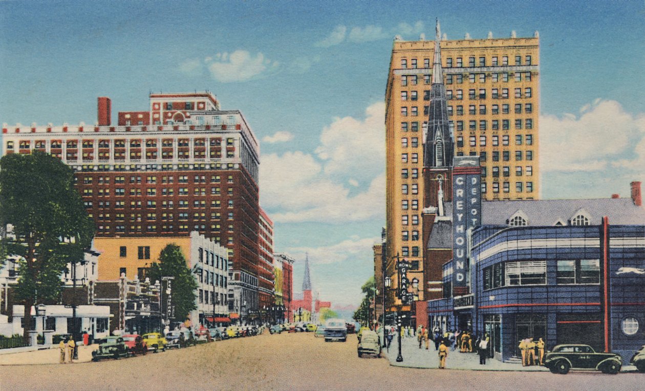 Broadway Looking East, 1942 by Caufield and Shook