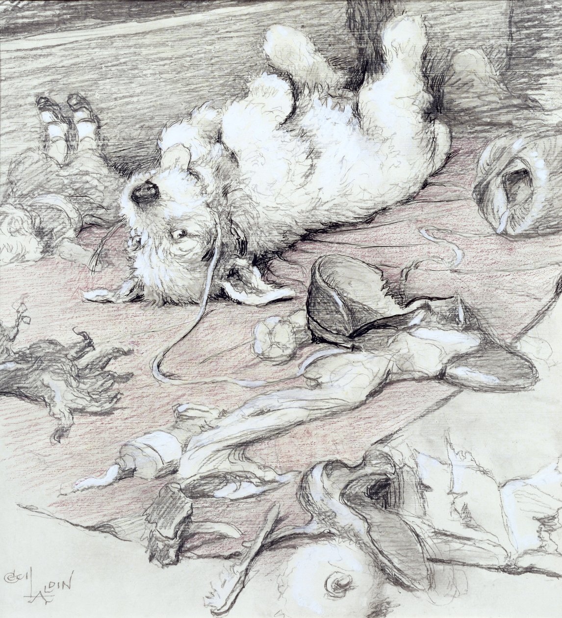 Mischievous Puppy by Cecil Charles Windsor Aldin