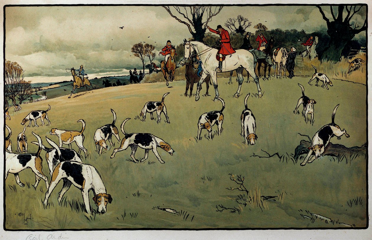 Hunting Scene, A Trail by Cecil Charles Windsor Aldin