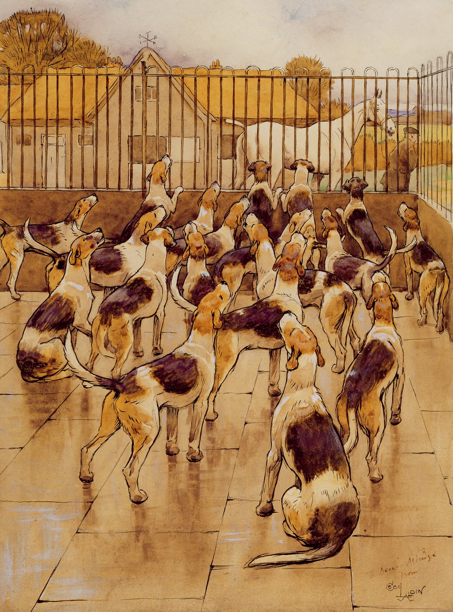 The Hounds Began Suddenly to Howl in Chorus by Cecil Charles Windsor Aldin