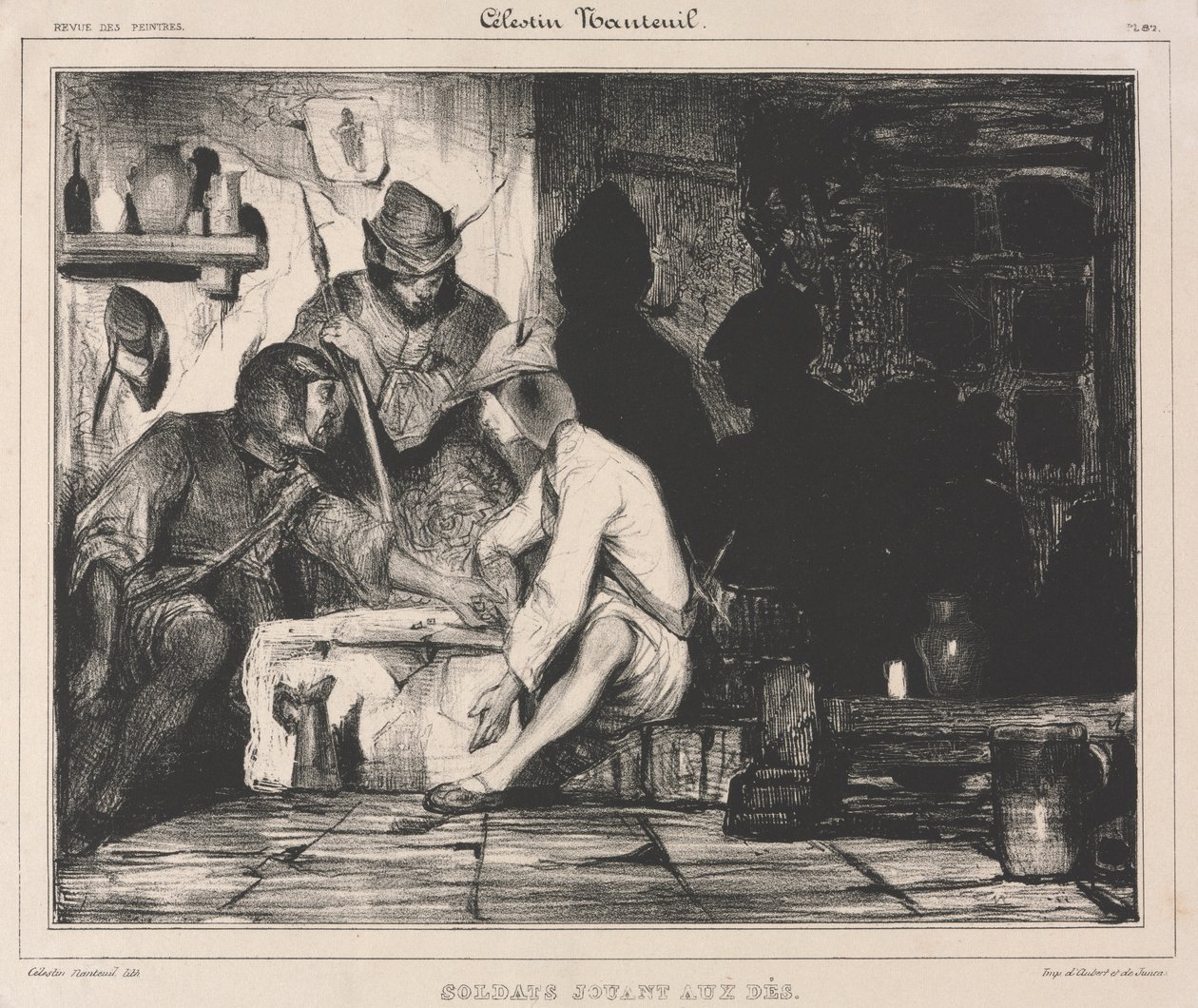 Soldiers Playing Dice by Celestin Francois Nanteuil
