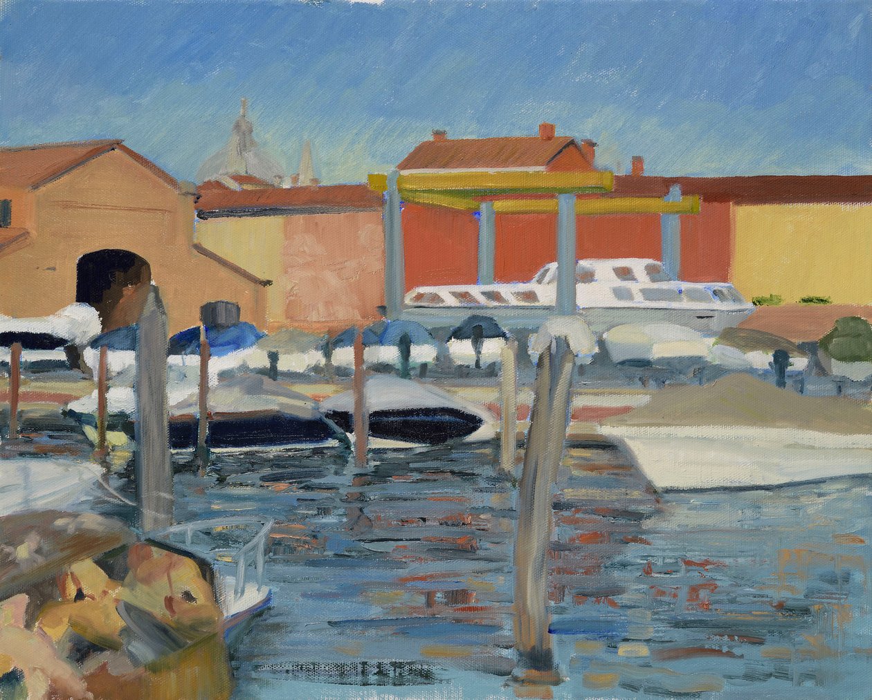 Boatyard, Late Afternoon, Venice, 2022 by Celia Montague