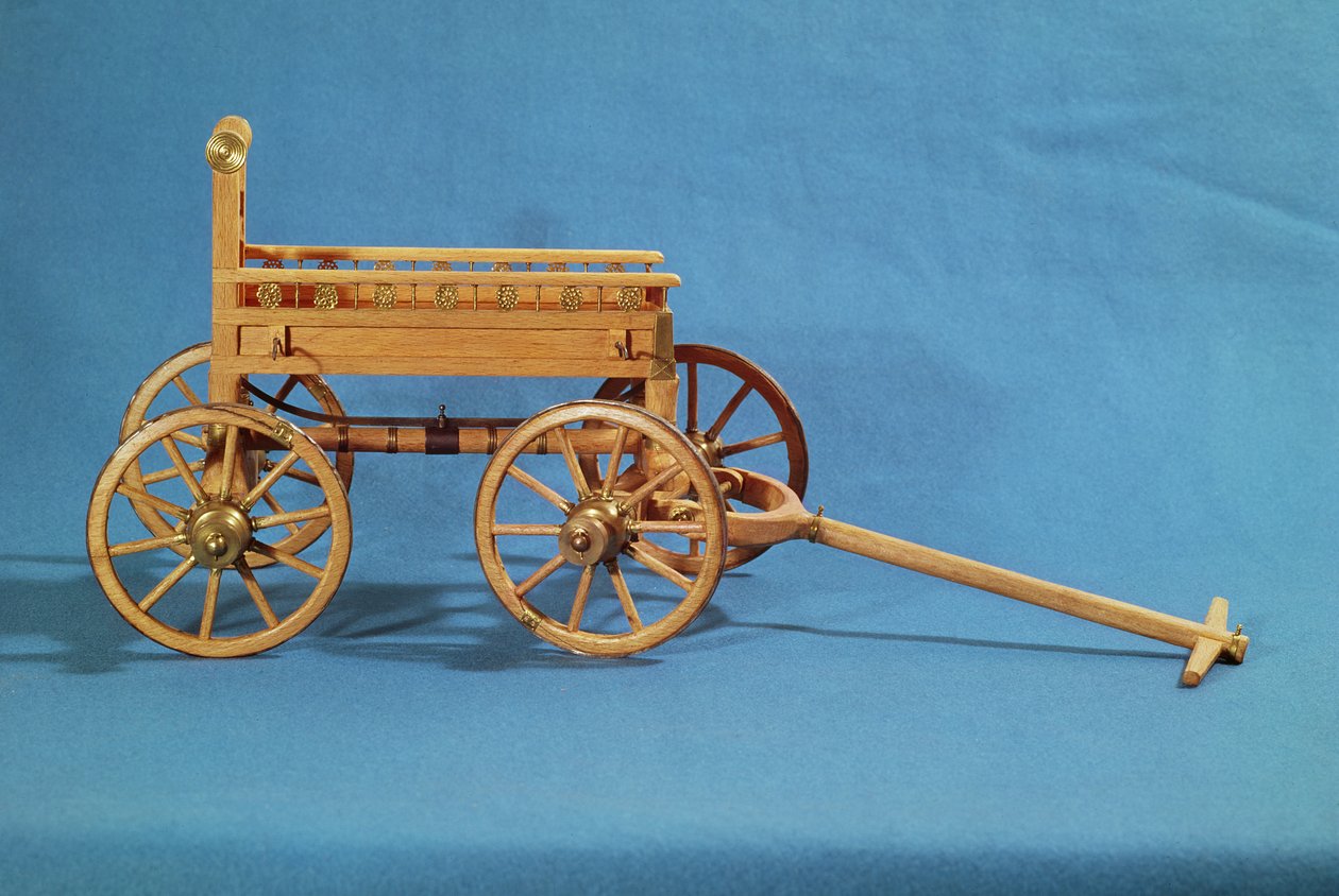 Reconstruction of a chariot found at the tomb of a Princess of Vix by Celtic