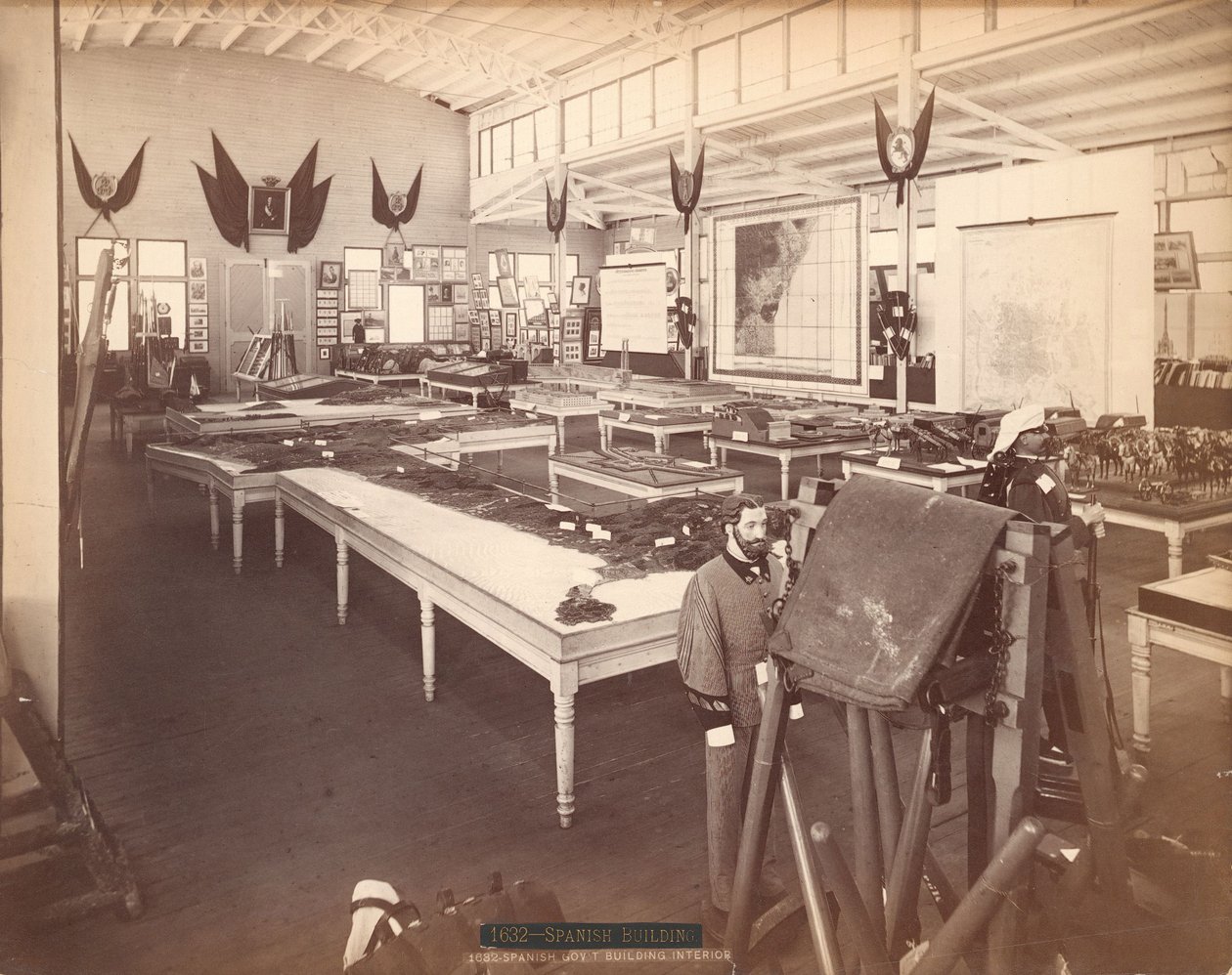 Interior of the Spanish Government Building, in the Spanish Section of the Centennial Exposition by Centennial Photographic Co.