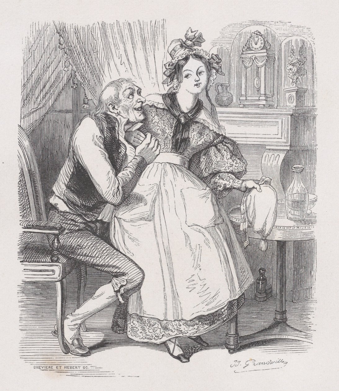 The Old Bachelor from The Complete Works of Béranger, 1836 by Cesar Auguste Hebert
