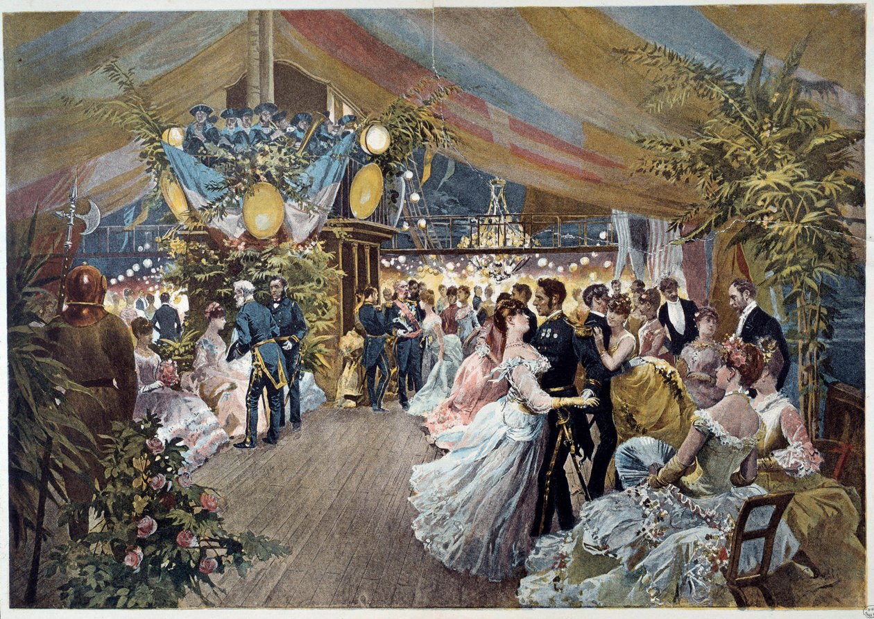 A Ball Aboard a Liner. Illustration by Cesare Detti by Cesare Auguste Detti
