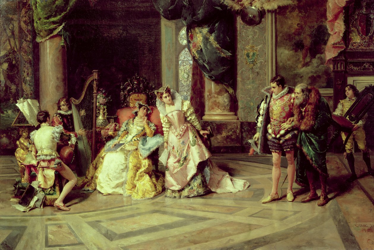 Galileo at the Court of Isabella by Cesare Auguste Detti