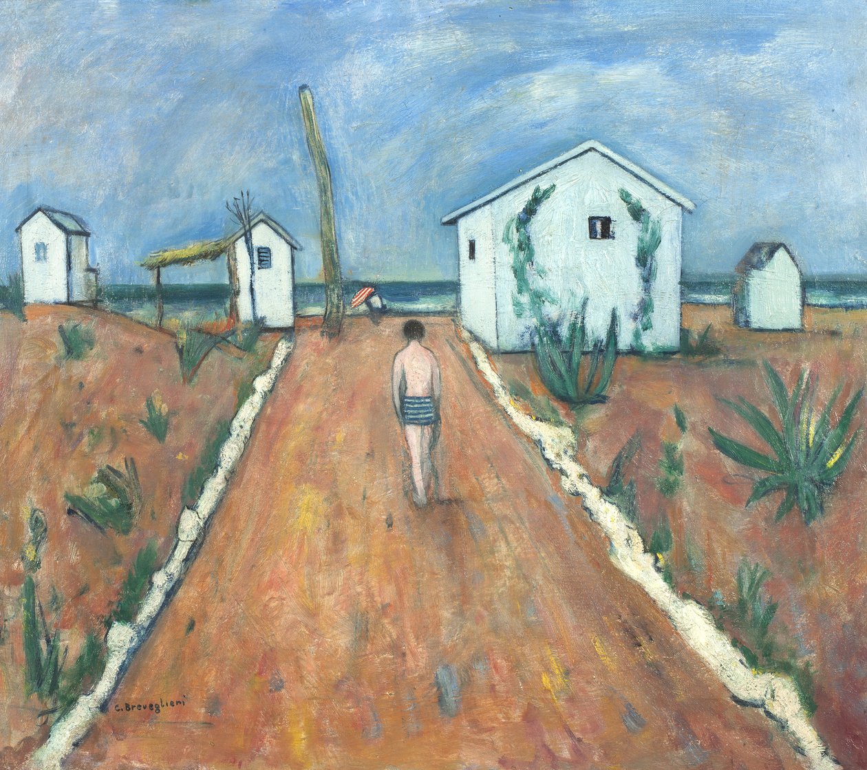 The Beach at Fiumetto by Cesare Breveglieri