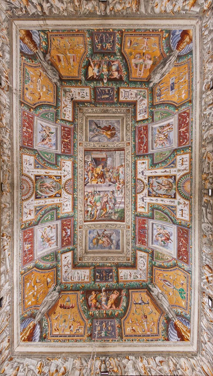 Ceiling of the Sala delle Gesta Rossiane, Rocca dei Rossi, San Secondo, Parma, Italy, c.1570 by Cesare and Jacopo Bertoia and others Baglione