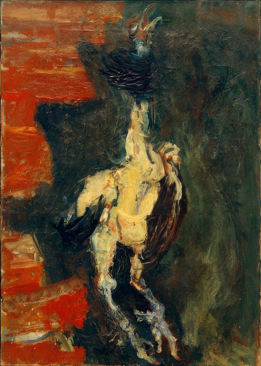 Chicken Hanging in Front of Brick Wall by Chaim Soutine