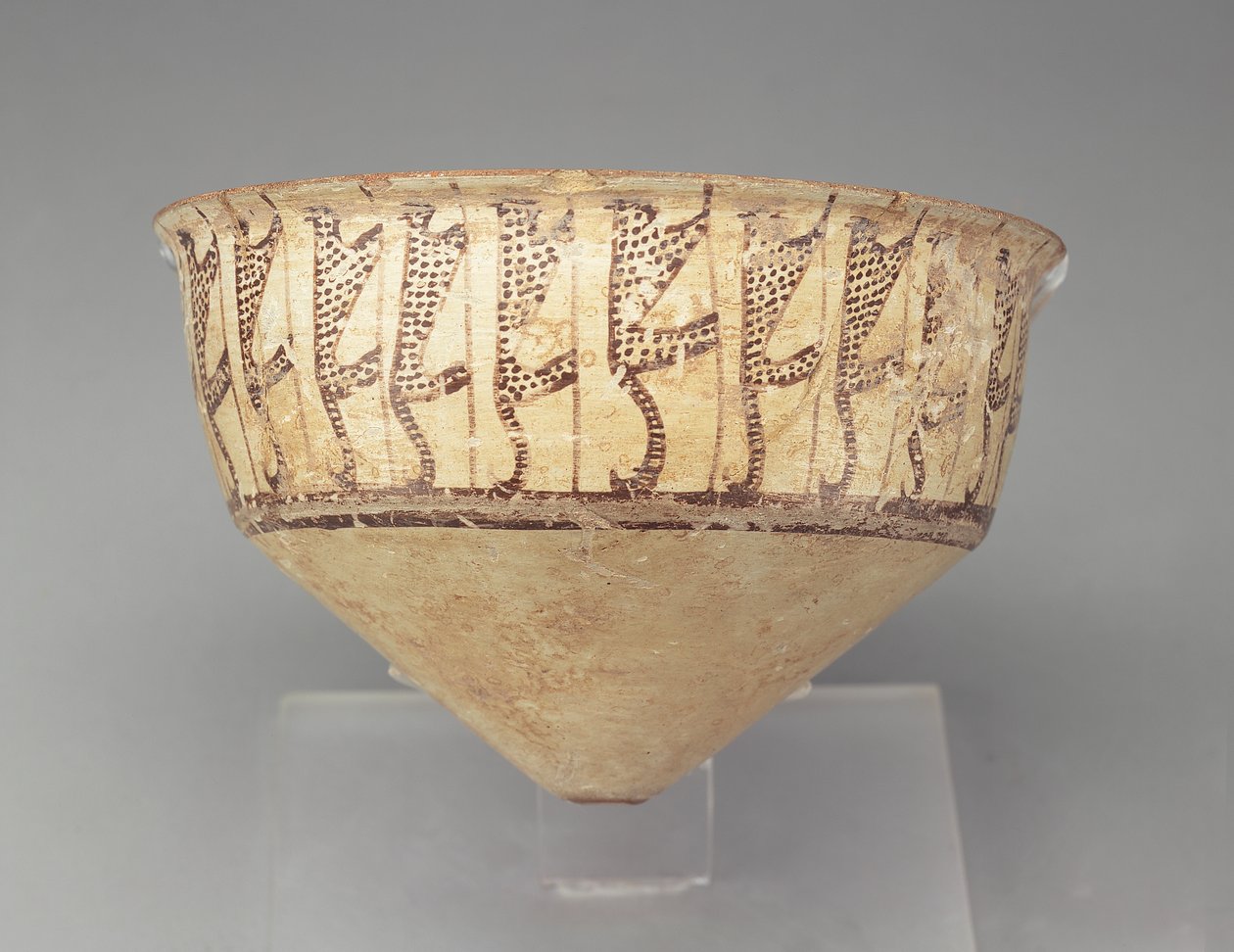 Conical Bowl with a Leopard Design by Chalcolithic